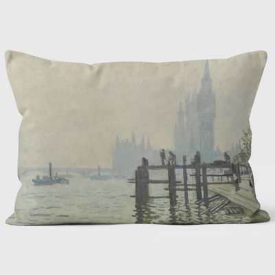 The Thames below Westminster - Claude Monet - National Gallery Cushion