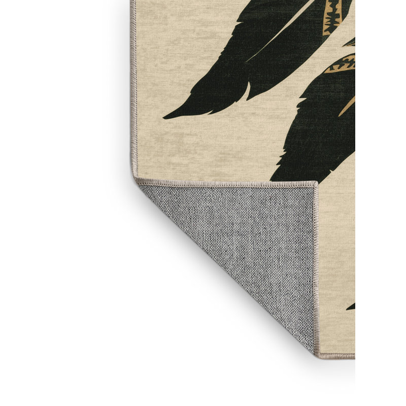 Tapis traditionnel beige lavable à la machine Warleigh, 3 X 5