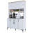 Modern Multi-Purpose Cabinet, White, 47.2 x 72.5 x 15.8 inches | 100% Melamine Coated E1 Quality Chipboard | Numerous Shelves, 1 Drawer, Wall-Mountable Design | Stylish Storage Solution for Home & Office-524629178