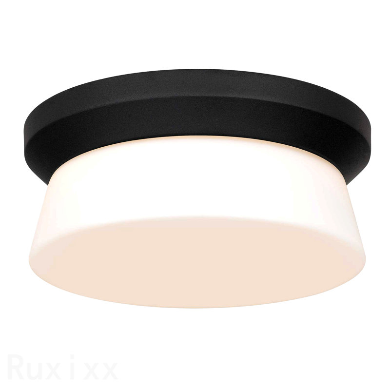 11 Inch Black Integrated Led Flush Mount, 4.5" H x 11" W x 11" D