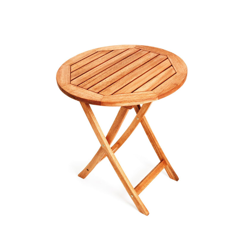 Aarini Round Eucalyptus Outdoor Bistro Table, 75cm H x 65cm diameter