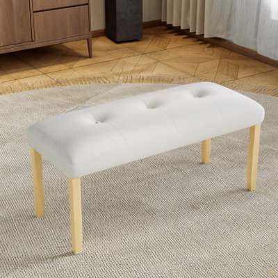 Upholstered Tufted Bench, Modern Bedroom Benches Upholstered Dining Benches, Fabric End Of Bed Bench
