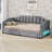 Stretchable Daybed With Linen Upholstery, Channel-Tufted Headboard, Practical Storage Drawers, And LED Light Accents-2077315372