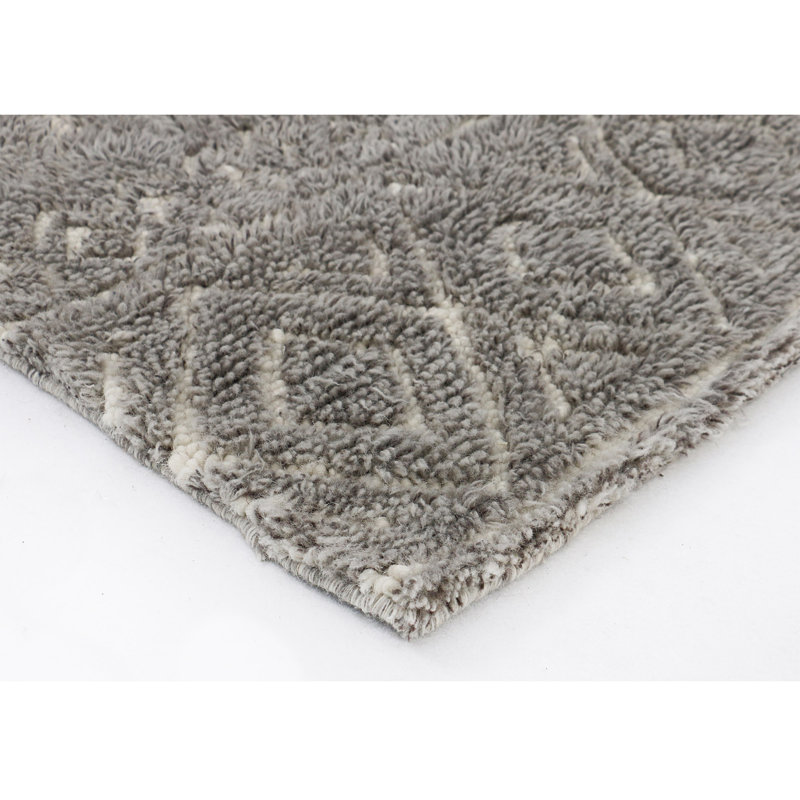Cement The Deal Geometric Area Rug in Concrete Gray, Rectangle 9' x 12'
