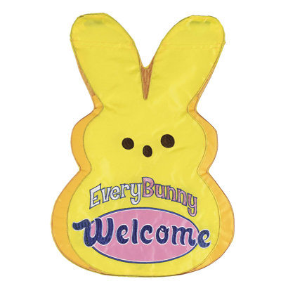 Flag Every Bunny Welcome Yellow 13x18