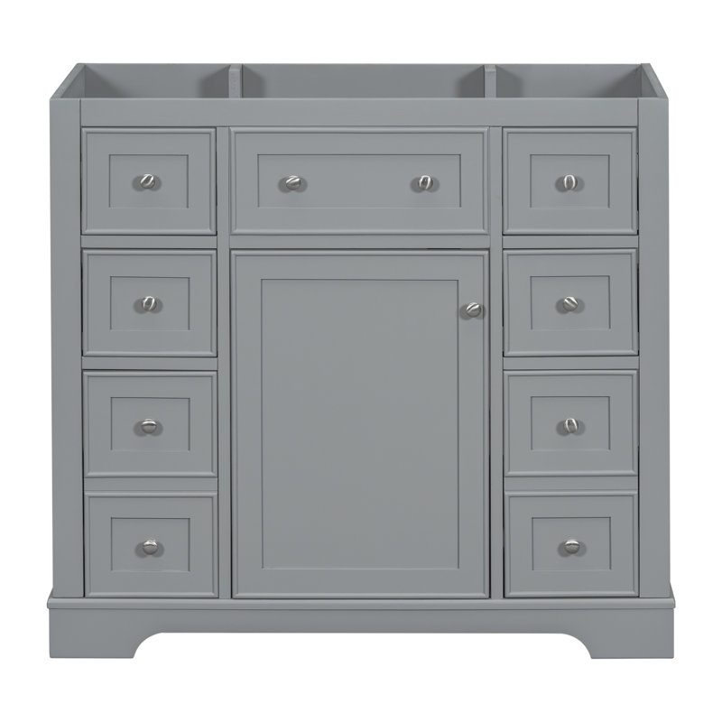 Base de meuble-lavabo simple 35,6 po Nahas en gris seulement Nahas
