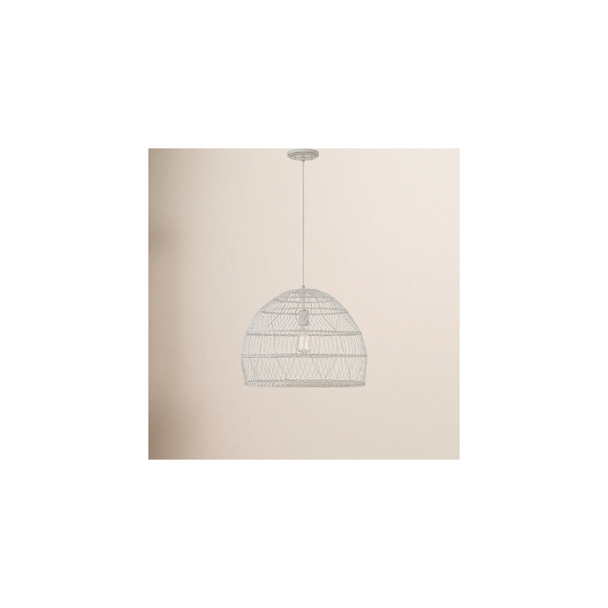 Grenache 1 - Light Single Dome Pendant,  White
