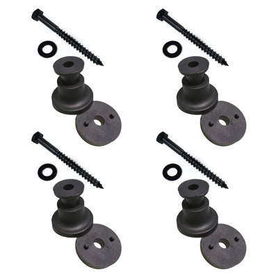 Black Rustic Set- 4 sets （Spacer, Lag Bolts, Washer) For Track Use