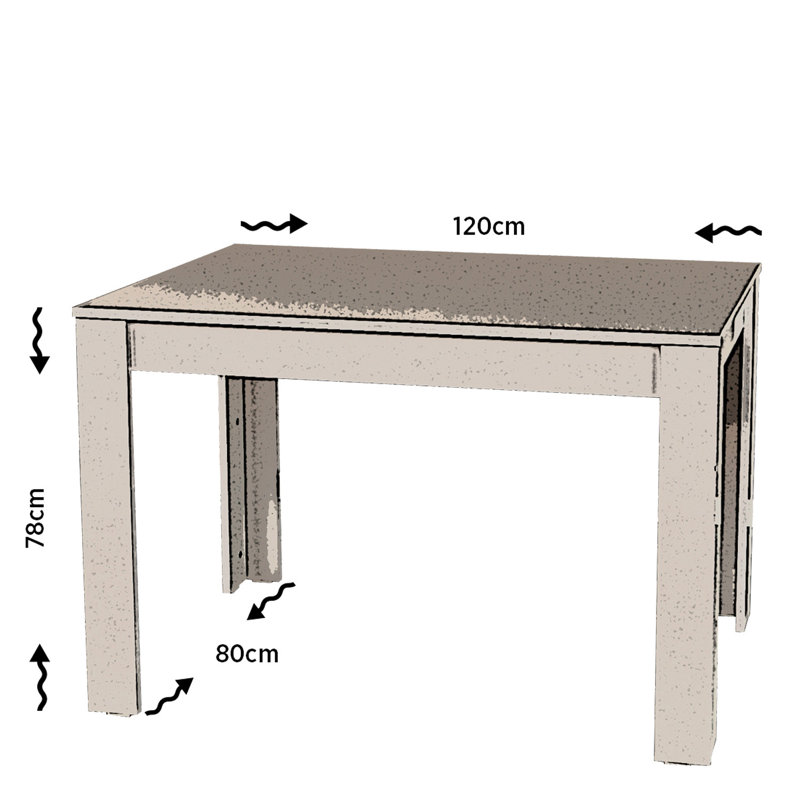 Modern Oak Dining Table, 47.2 x 30.7 x 31.0 inches | 100% Melamine Coated Particle Board, Thickness: 0.7 inches | Elegant Design for Dining Rooms & Kitchens, Durable & Stylish for Everyday Use