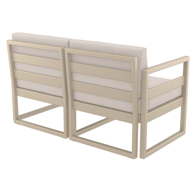 Lane 58'' Wide Straight Loveseat with Cushions, Taupe, Canvas Flax Sunbrella® Canvas