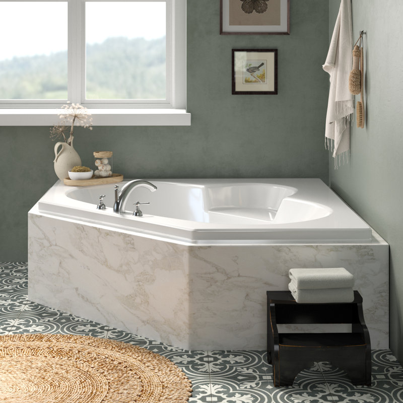 Curacao 58'' x 58'' Whirlpool Acrylic Bathtub