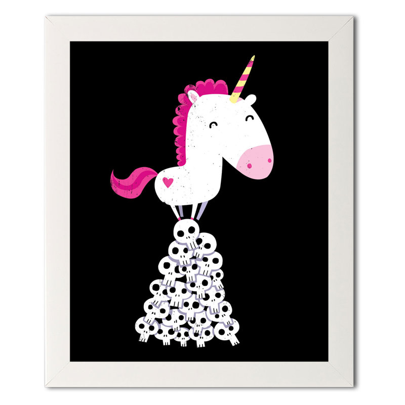 Licorne tueur, Papier avec cadre blanc, H 14 po x l 11 po x P 0,75 po