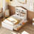Twin Size House-Shaped Wooden Bed with Storage Shelf on the Headboard, Built-in Two Storage Drawers-482039555