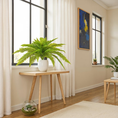 Green Artificial Leather Fern Bush