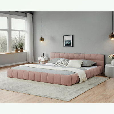 Très grande base de lit tapissier avec tissu épais