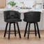 Swivel Upholstered Counter Stool With Metal Frame,-629090601