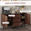Buffet, armoire de cuisine avec 2 armoires, 3 tiroirs et tablettes réglables, armoire à café pour le salon, entrée, brun rustique
