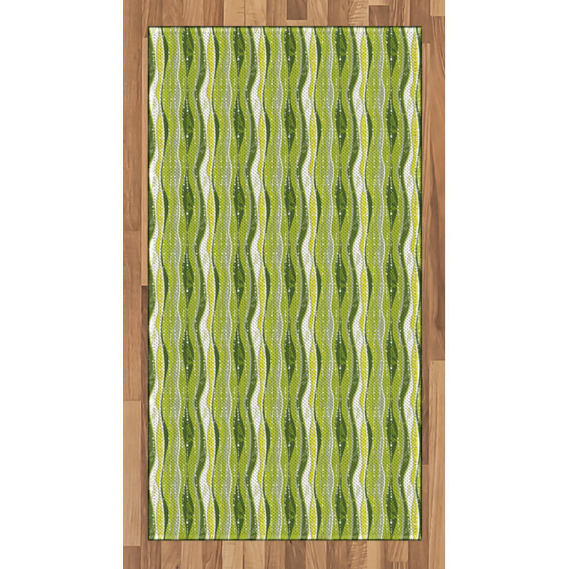 Tapis décoratif rétro en fibres à haute densité, Rectangle 2 pi 7 po x 5 pi