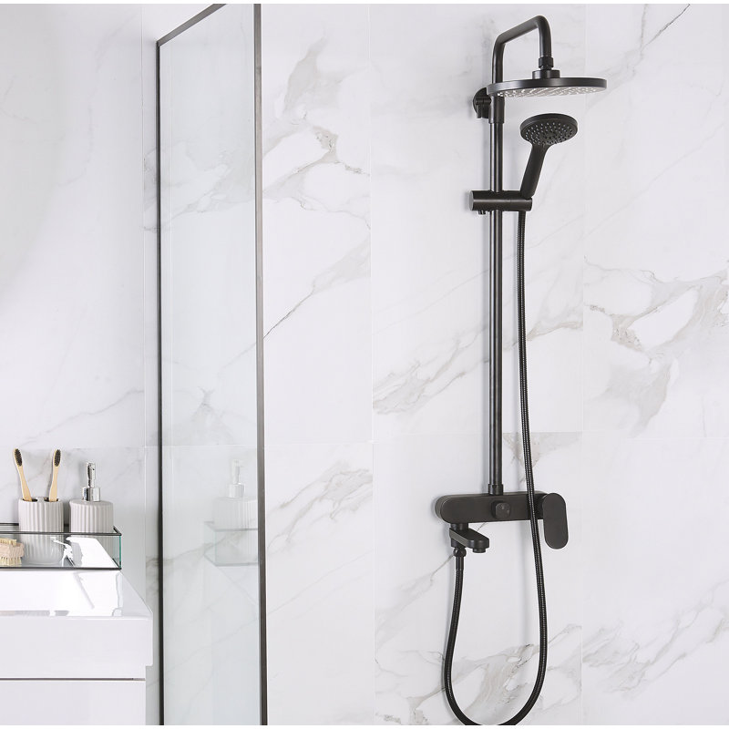 Milsom Thermostatic Shower with Dual Shower Head, Black