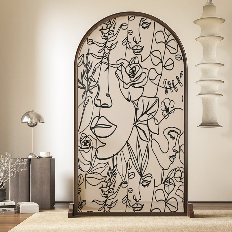 Romantic Georgette Screen, 70.87" H x 39.37" W x 1.57" D
