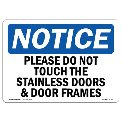 Notice - Please Do Not Touch the Stainless Doors Heavy Duty
