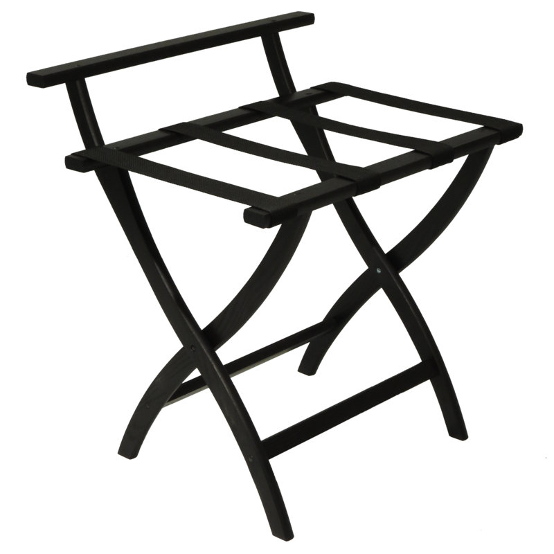 Porte-bagage en bois, Noir, Noir