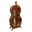 Armoire à vin 31,69 "en bois de chêne massif en forme de violoncelle, buffet à double porte vitrée, vitrine murale de luxe pour le salon