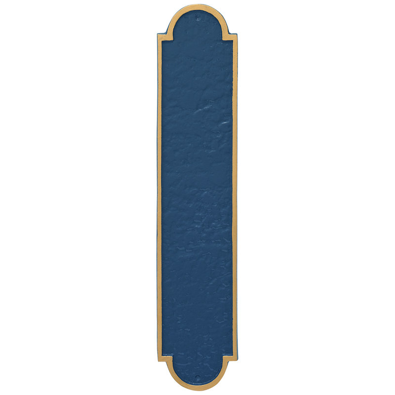 Rockford Column Address Sign Plaque, Yes, Sea Blue / Gold