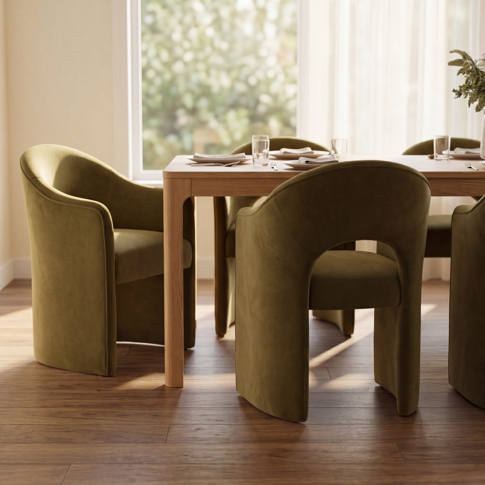 Velvet Armchair, Green
