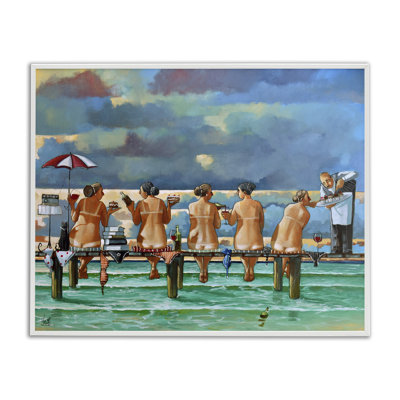 «Beach Dock Women Summer Fun», estampe numérique par Ronald West