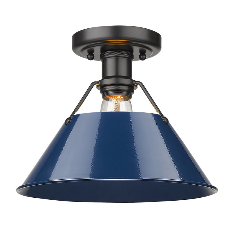 Weatherford Flush Mount, Navy Blue, Matte Black
