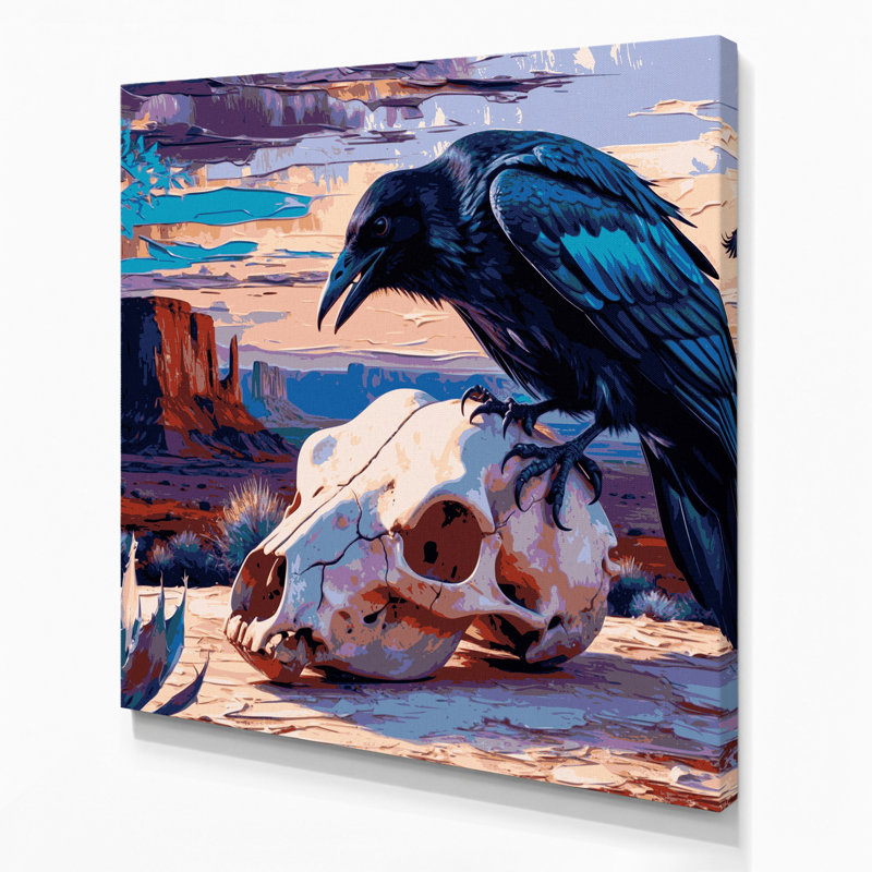 «Southwestern Animals», art mural sur toile mauve 45, H 16 po x l 16 po