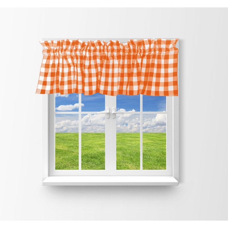 Cantonnière à carreaux Gingham, Orange, L 58 po x L 32 po