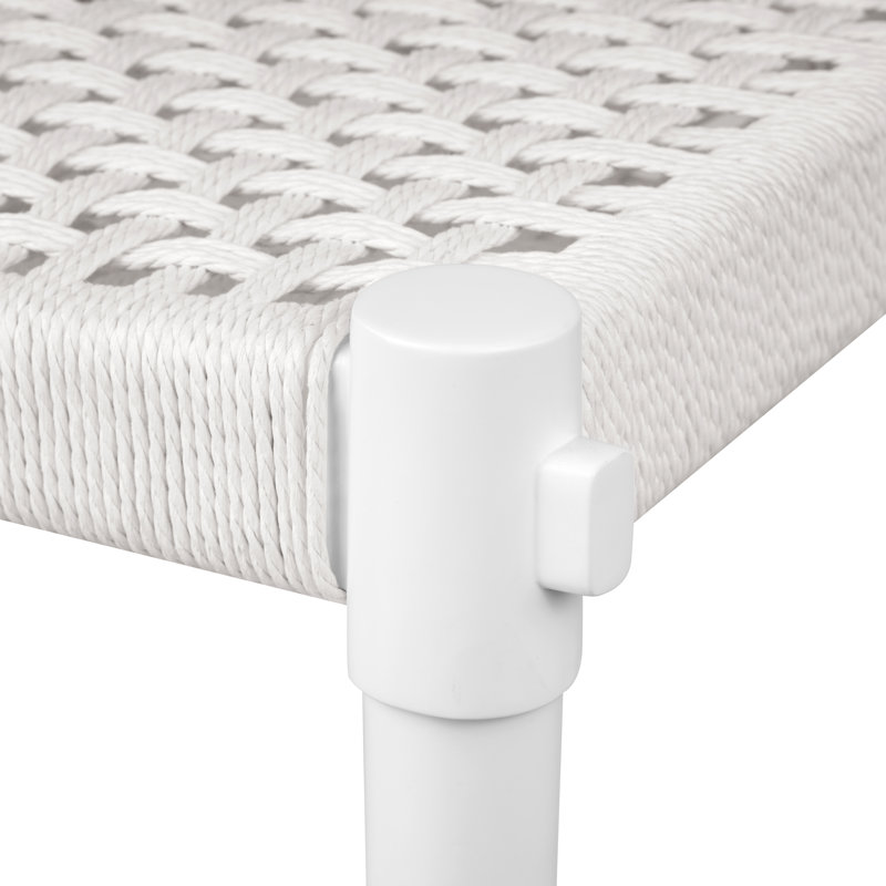 Rope Stool with Solid Wood Frame