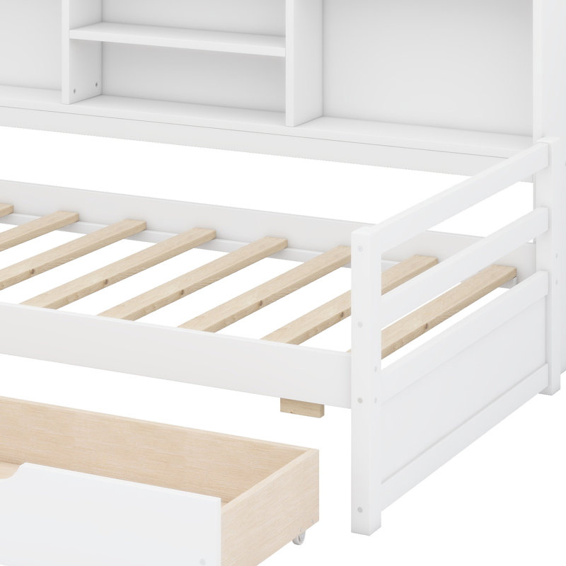 Smart Corner Sleeper with Integrated Charging Station and Workspace, White