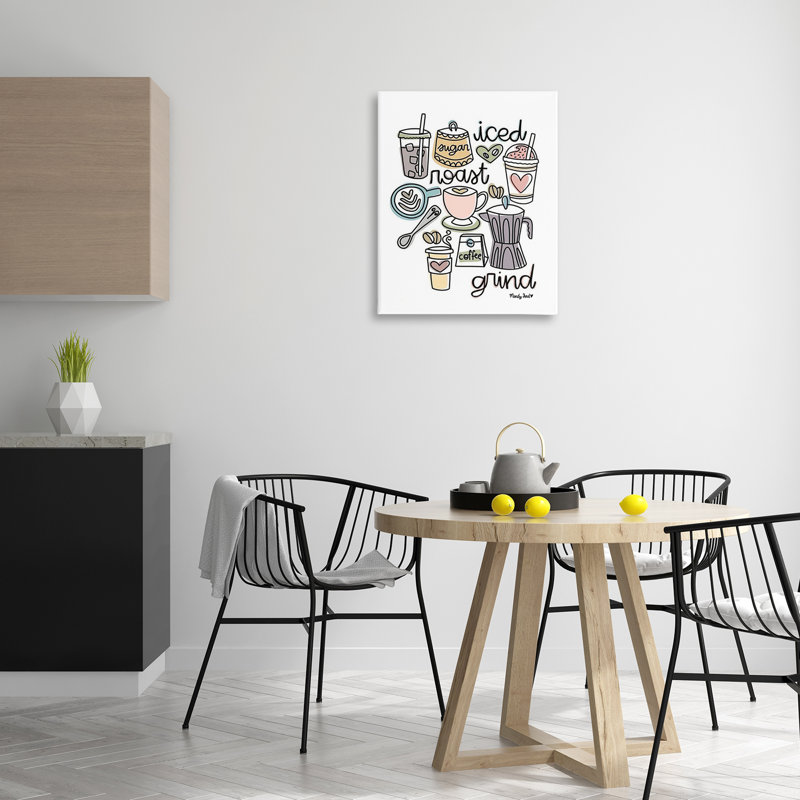 Toile tendue de divers types de café, design par Mandy Ford Art + Illustration, H 30 po x l 24 po