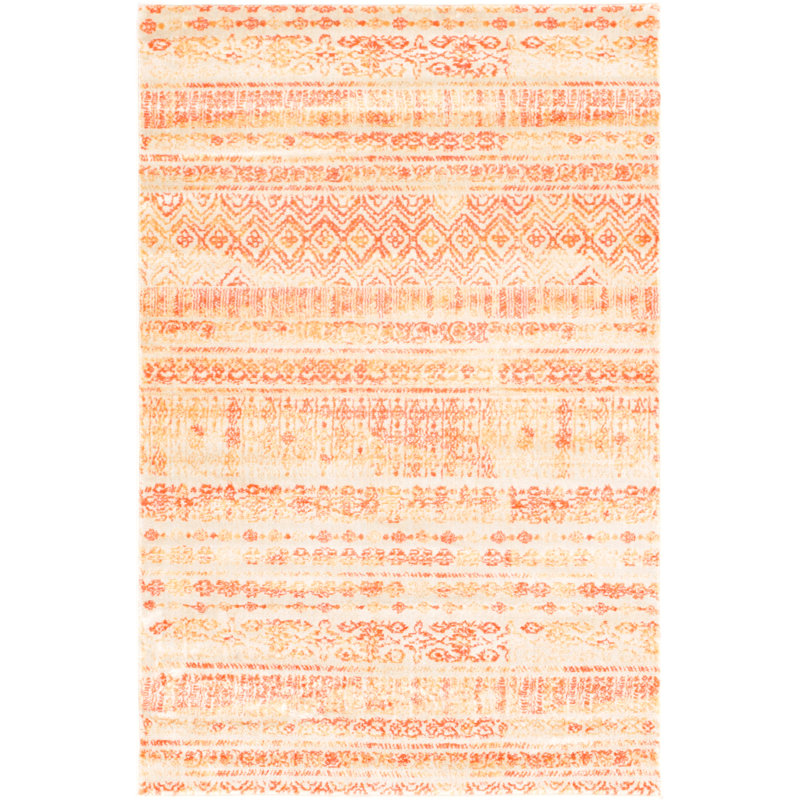 Tapis orange Zandra, Rectangle 4 pi 1 po x 6 pi 1 po