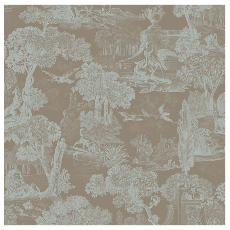 Versailles Toile Wallpaper Roll, Teal
