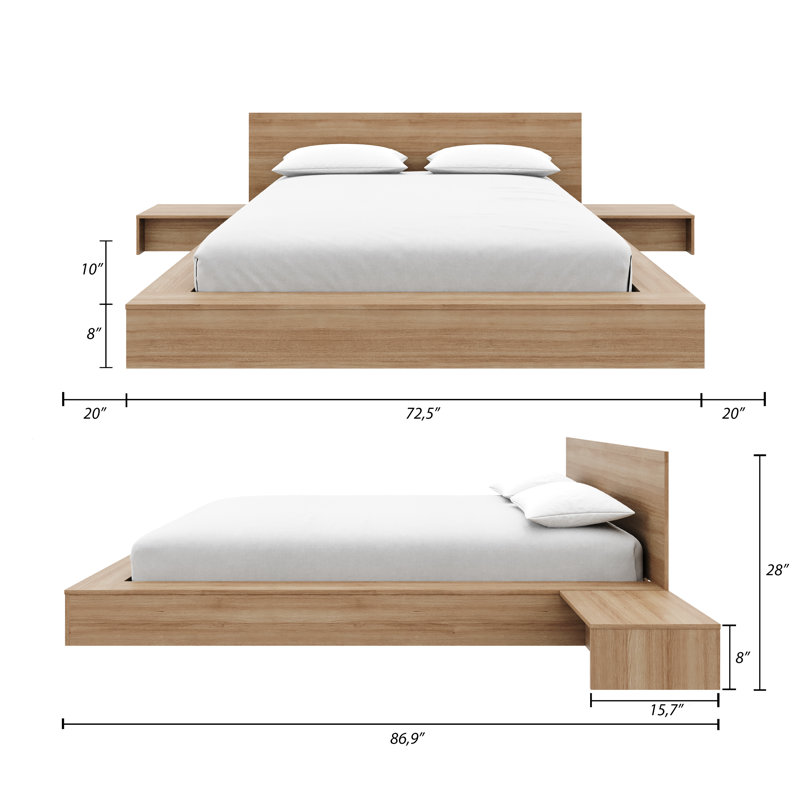 Makoa 4-Piece Low Platform Bedroom Set, Queen
