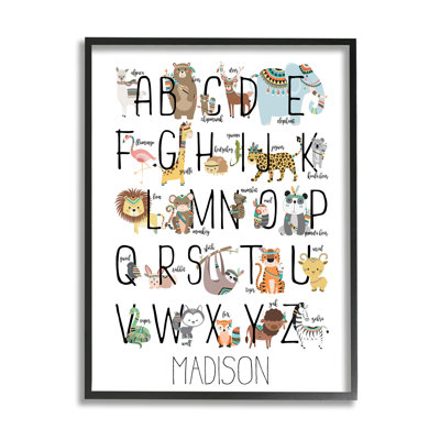 Art mural personnalisé à motif d'alphabet cmw-004