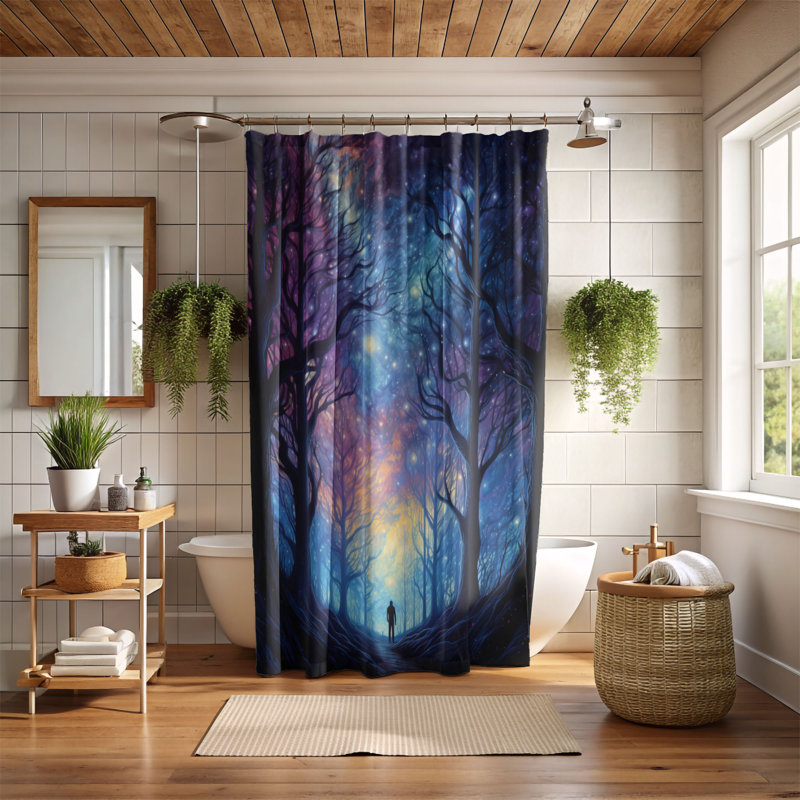 Rideau de douche 1 pièce Sky Brilliance, H 74 po x l 71 po
