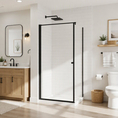 Shower Enclosure Frameless 36 in.D x 36 in. W x 72 in. H, Corner Shower Door with 1/4 in. Clear Tempered Glass, Pivot Opening