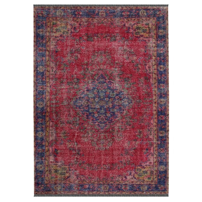 Tarango Oriental Red Machine Woven Cotton Polyester Area Rug Tarango