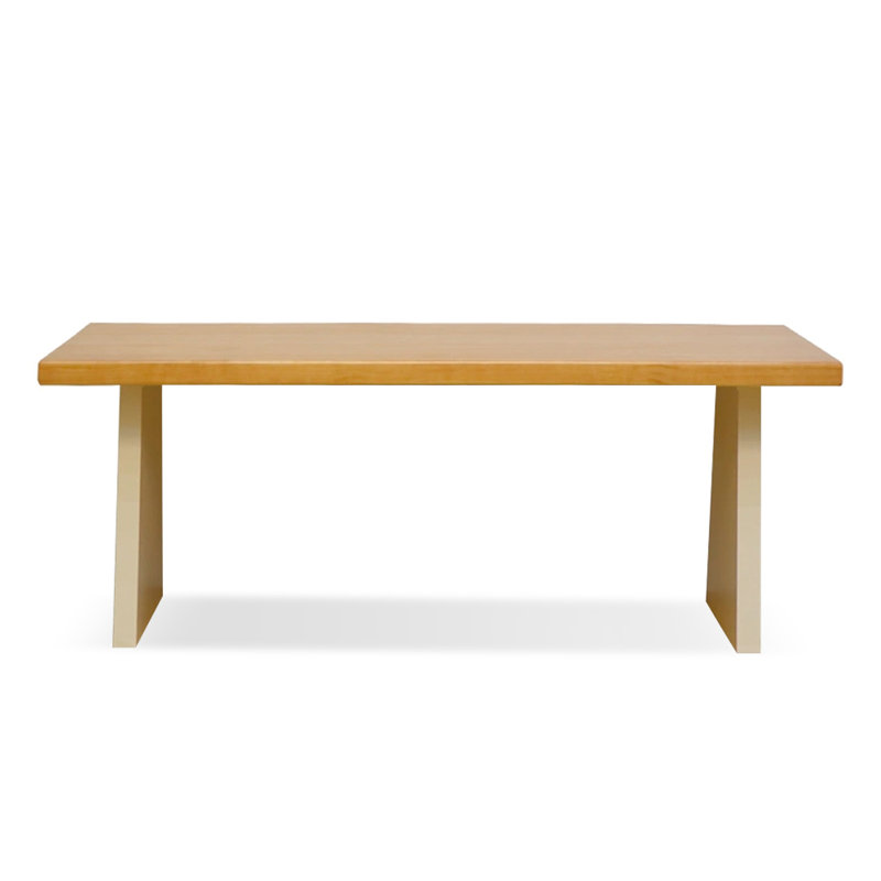 Bureaux rectangulaires en bois massif jaune clair, H 29,53 po x l 94,49 po x P 35,43 po