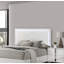 Lit contemporain 1pc blanc avec tête de lit à DEL avec meubles de chambre à coucher avec finition UV-1478974631