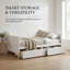 Canapé-lit simple en bois de pin massif avec 2 tiroirs de rangement cachés, blanc - Lit de jour peu encombrant pour les chambres d'amis ou les petites pièces-883738679