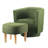 Sharolynn Upholstered Linen 26.4" Wide Swivel Barrel Chair with Ottoman-1267772711