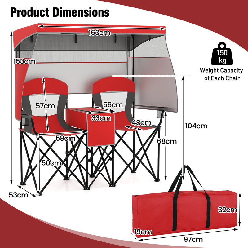 Folding Camping Chair, Red