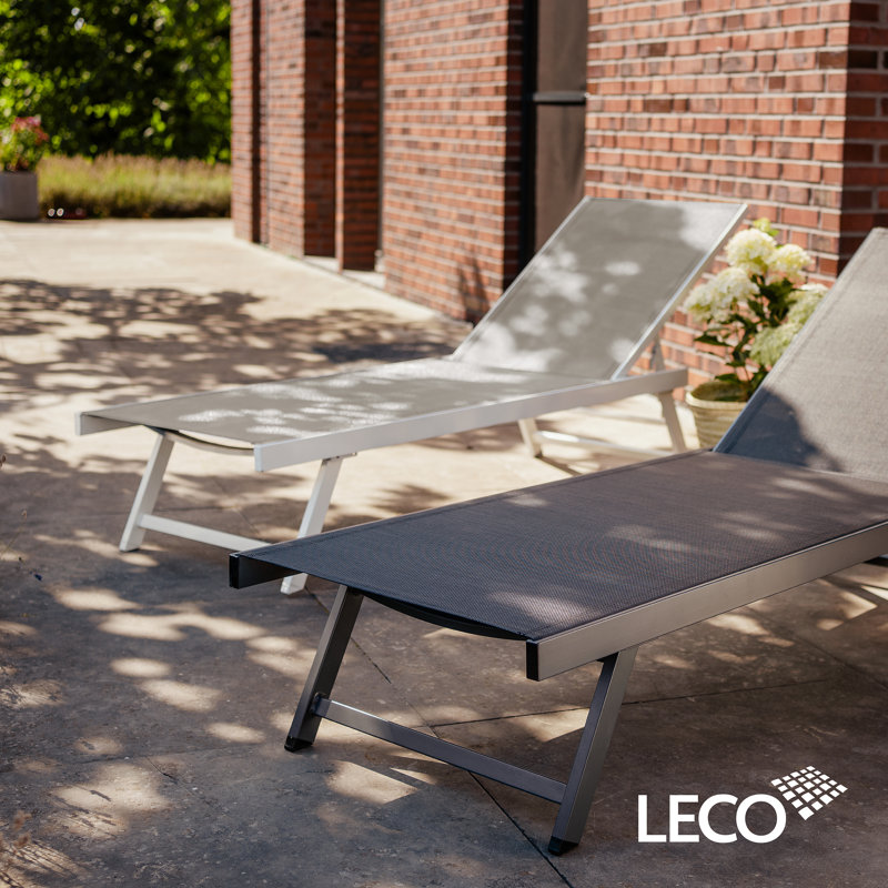 192cm Long Reclining Single Chaise, White/Grey