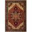 Tapis rouge / bleu en laine noué à la main 9 pi 10 po x 10 pi 8 po Abbigail Southwestern